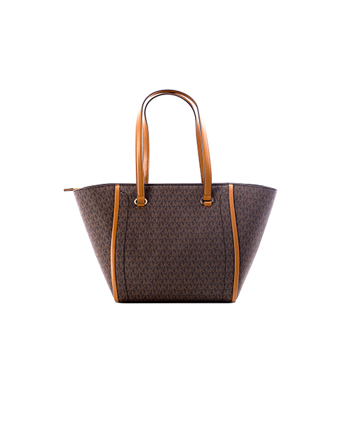 Brown Mini Logo Carine Medium Tote