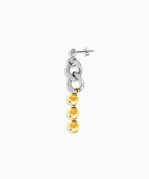 Ball & Chain Gold Earring