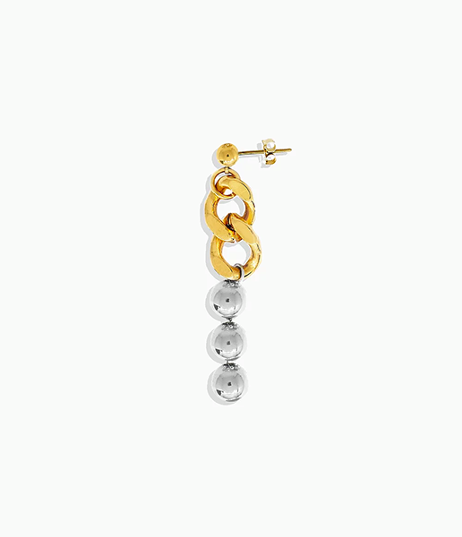 Ball & Chain Silver Earring