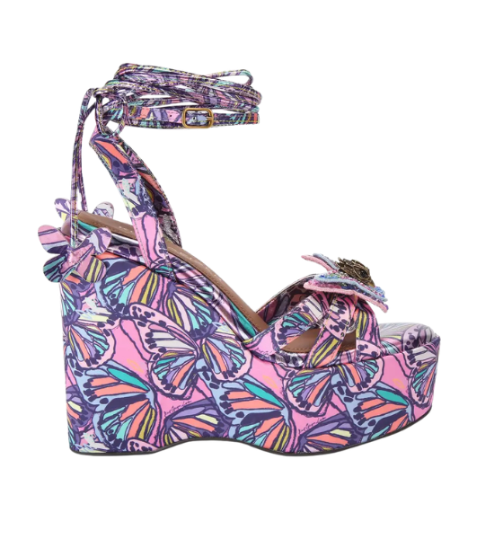 Buterfly Ankle Tie  Lilac Wedge