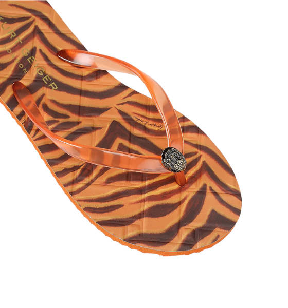 Kensington Q Flip Flop Tan Comp Orange