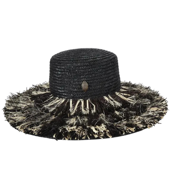 Black Raffia Wide Brim Hat