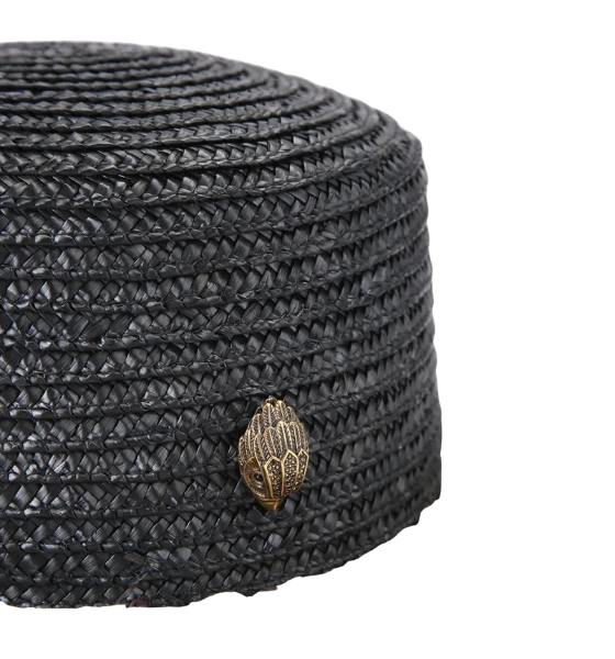 Black Raffia Wide Brim Hat