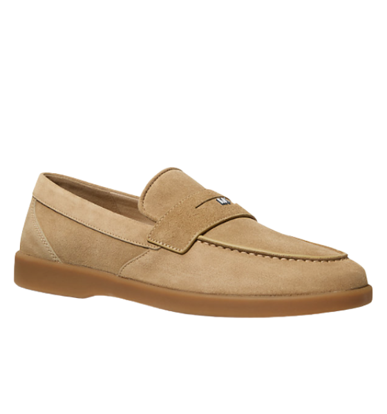 Khaki Suede Leather Wesley Slip On