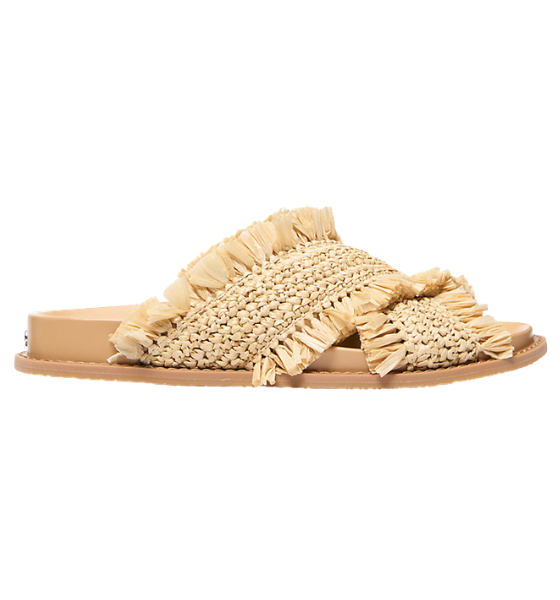 Natural Faux Raffia Payton Flat Sandal