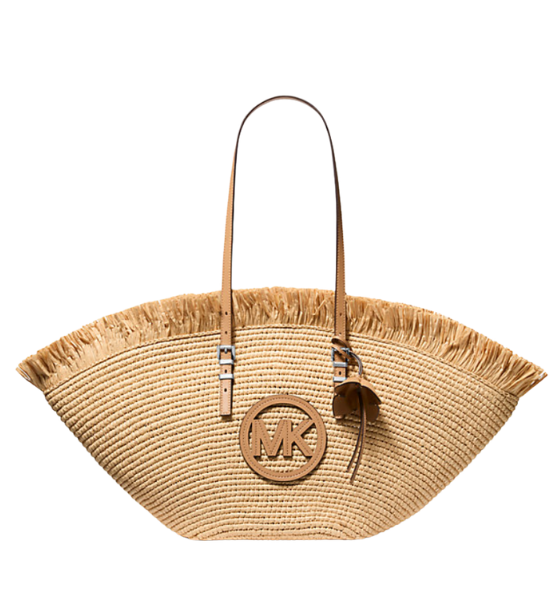 Nat/Peanut Large Fan Tote