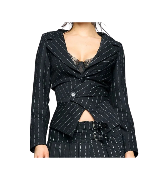 Black Draped Blazer