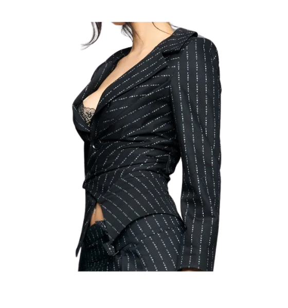 Black Draped Blazer