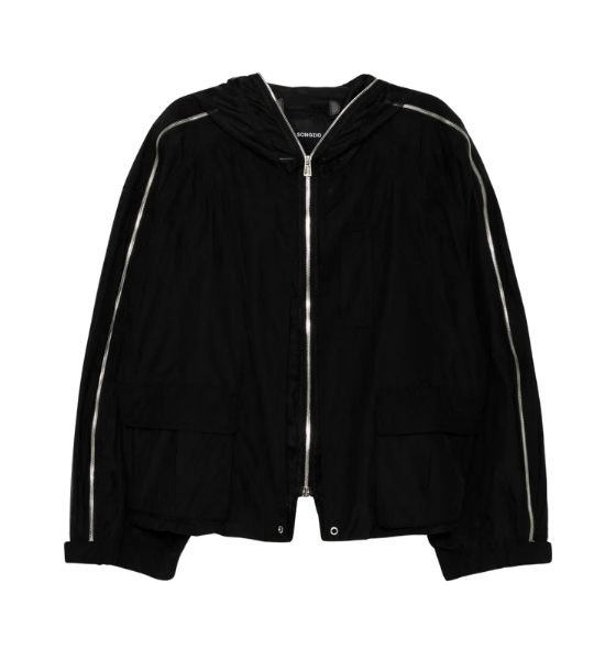 Black Parachute Layered Hood Jumper