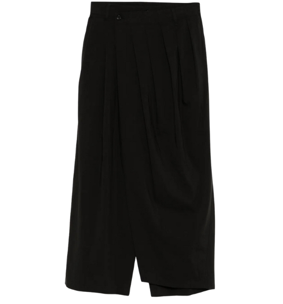 Black Wide Drape Skirt Pants