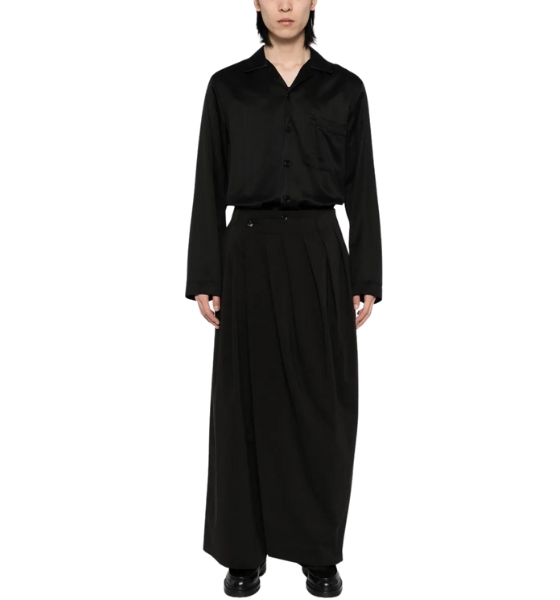 Black Wide Drape Skirt Pants