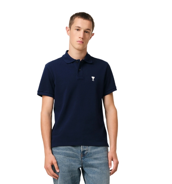 Navy Cotton Ami De Coeur Polo Shirt