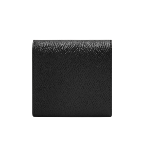 Black Leather Paris Compact Wallet