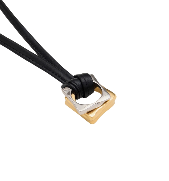 Gold Brass Dune Square Necklace