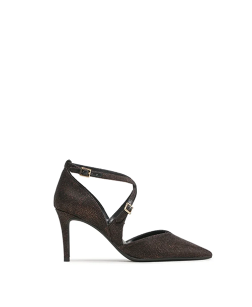 Adela Flex Black/Bronze Glitter Chain Pump