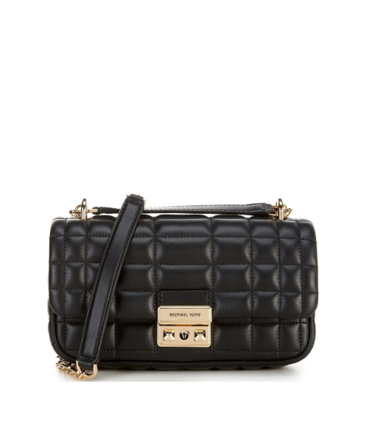 Tribeca Black SM Conv Chain Shldr Leather Handbag