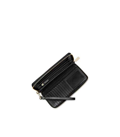 Black Travel Continental Wallet