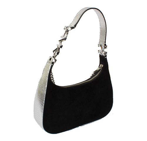 MK Silver Logo Black Small Pouchette