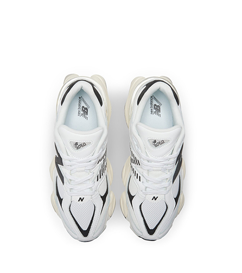 9060 White/Black Medium Moyen Sneaker
