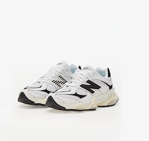 9060 White/Black Medium Moyen Sneaker