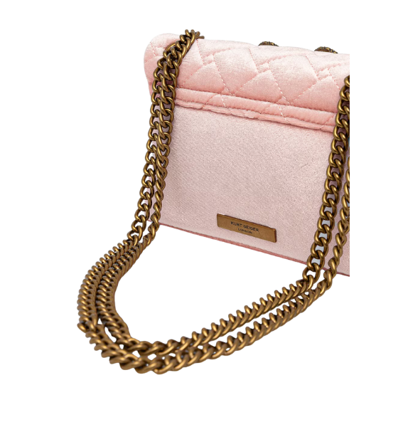 Pale Pink Velvet Mini Kensington Bag