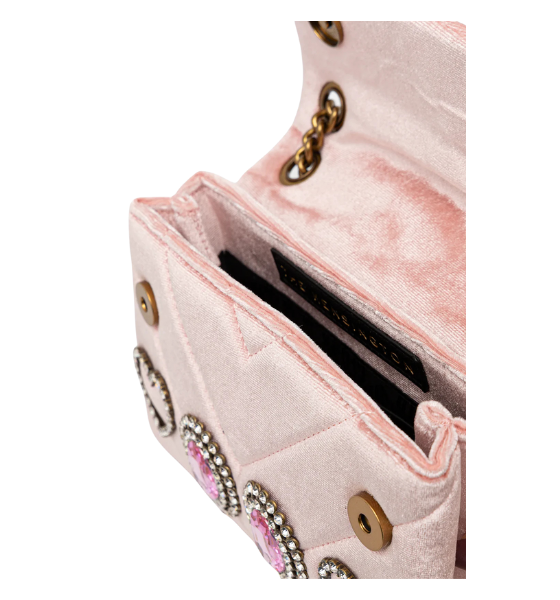 Pale Pink Velvet Mini Kensington Bag