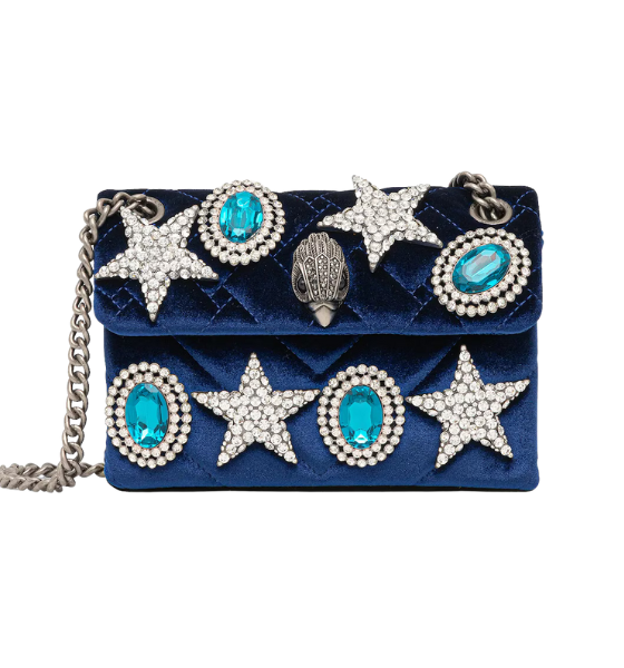 Blue Velvet Mini Kensington Bag