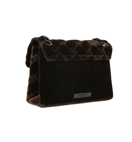 Dark Brown Velvet Mini Kensington Bag