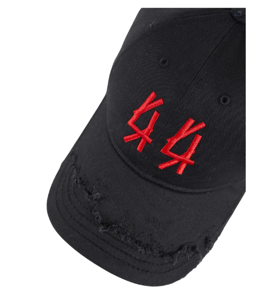 Black/Red Raw 44 Logo Hat
