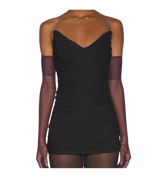 Black Bustier Jersey Dress