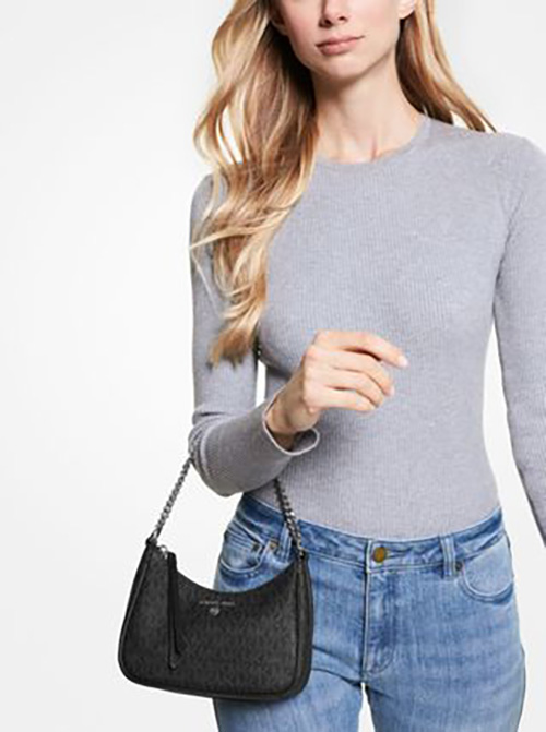 Jet Set Charm Black Shoulder Bag
