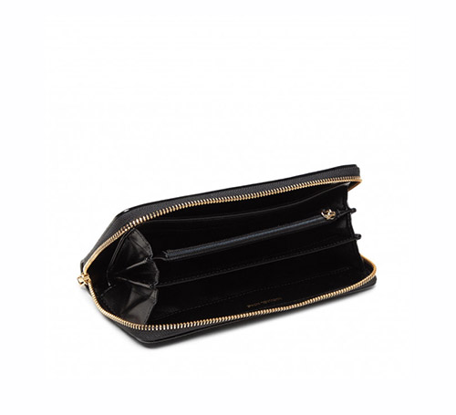 Jet Set Black Leather Wallet
