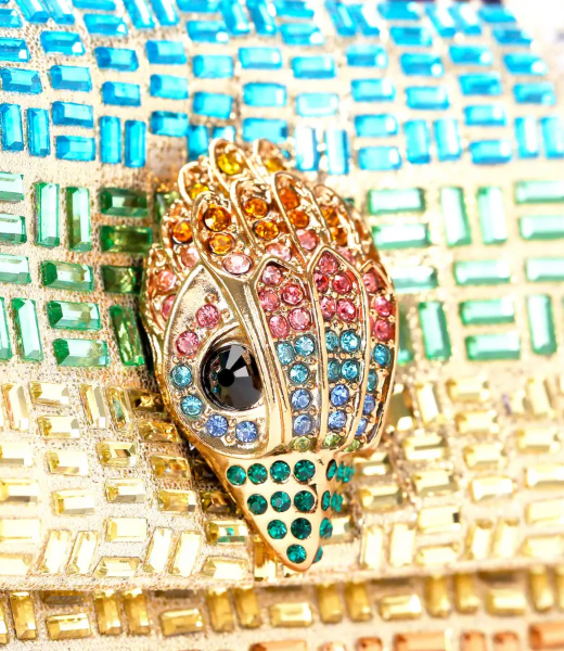 Mini Gold Kensington Multicolor Crystals Fabric