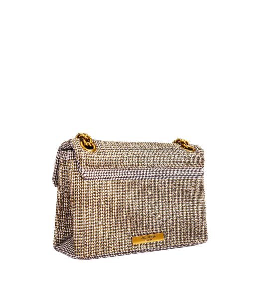 Fabric Mini Kensington V Gold Crossbody Bag