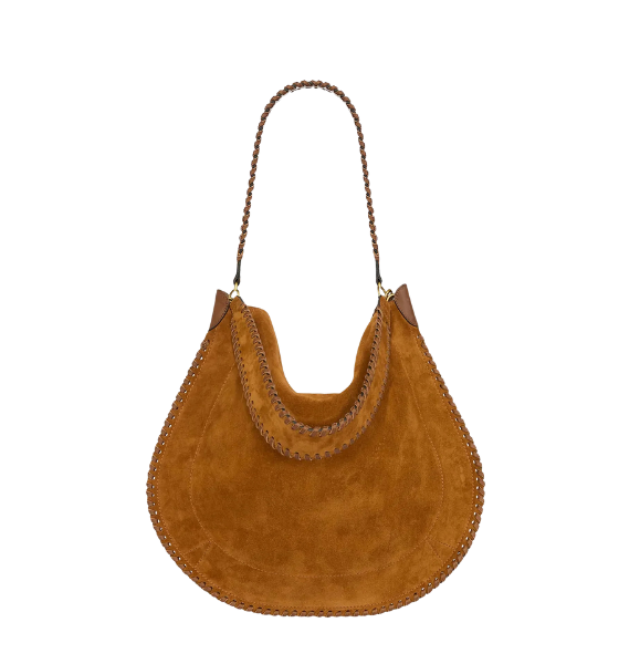 Cognac skan Hobo Folk Braided Suede Calfskin Leather Bag