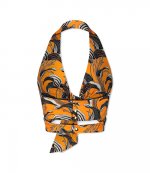 Pastel Orange Lily Flower Halter Top