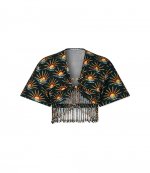 Black Suns Fringed Crop Top