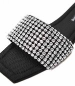 Black Anya Crystal Flat Slide