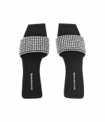 Black Anya Crystal Flat Slide