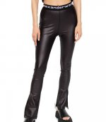 Leggings With Lace Slit Hem