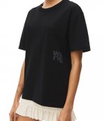 Essential Puff Logo And Bound Neck In Cotton Jersey T-Shirt