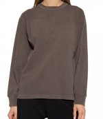 Essential Puff Logo And Bound Neck In Cotton Jersey Washed Cola T-Shirt