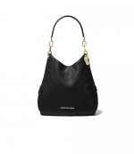Lillie Black Leather Large Shoulder Tote