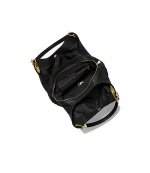 Lillie Black Leather Large Shoulder Tote