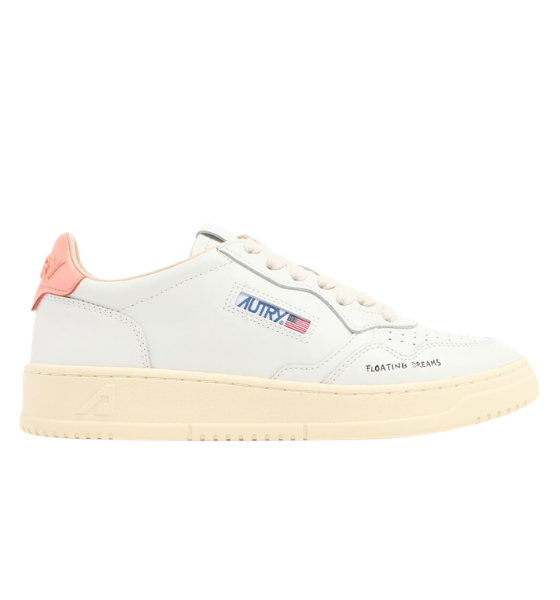 White/Peach Leather Medalist Low Wom