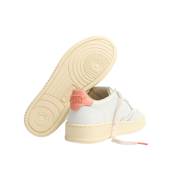 White/Peach Leather Medalist Low Wom