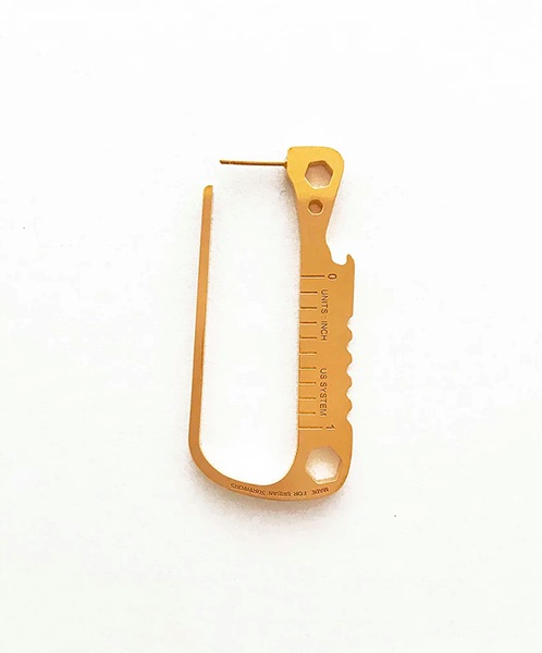 Carabiner Gold Earring