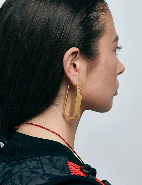 Carabiner Gold Earring