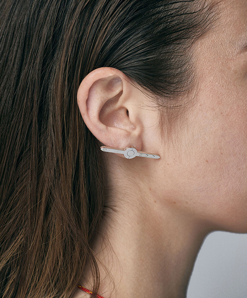 Needle Silver Earing
