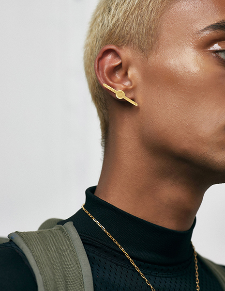 Needle Gold Earring